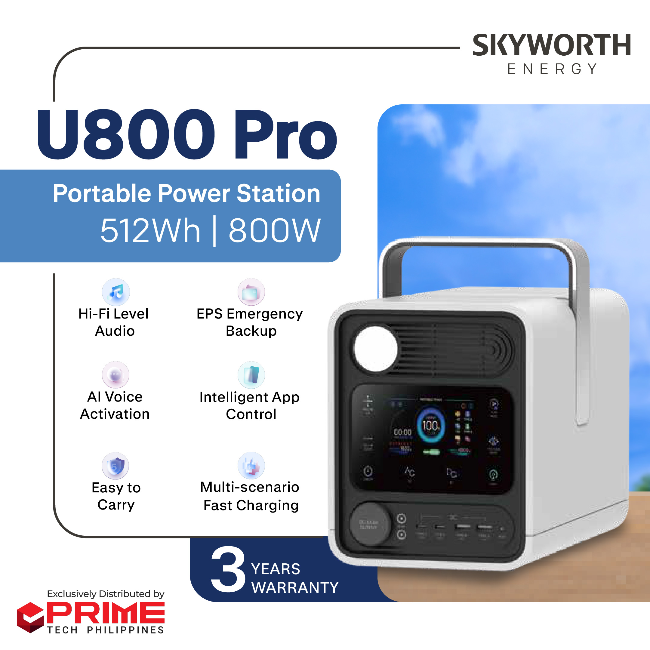 U-800 Pro Portable Power Station Pro Series - Skyworth Energy